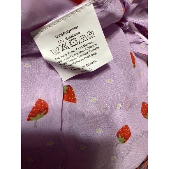 Strawberry Purple Off-Shoulder Crop Top*Shorts Lounge Sleep Set*Sissy*Femboy*NIP - Picture 3 of 3